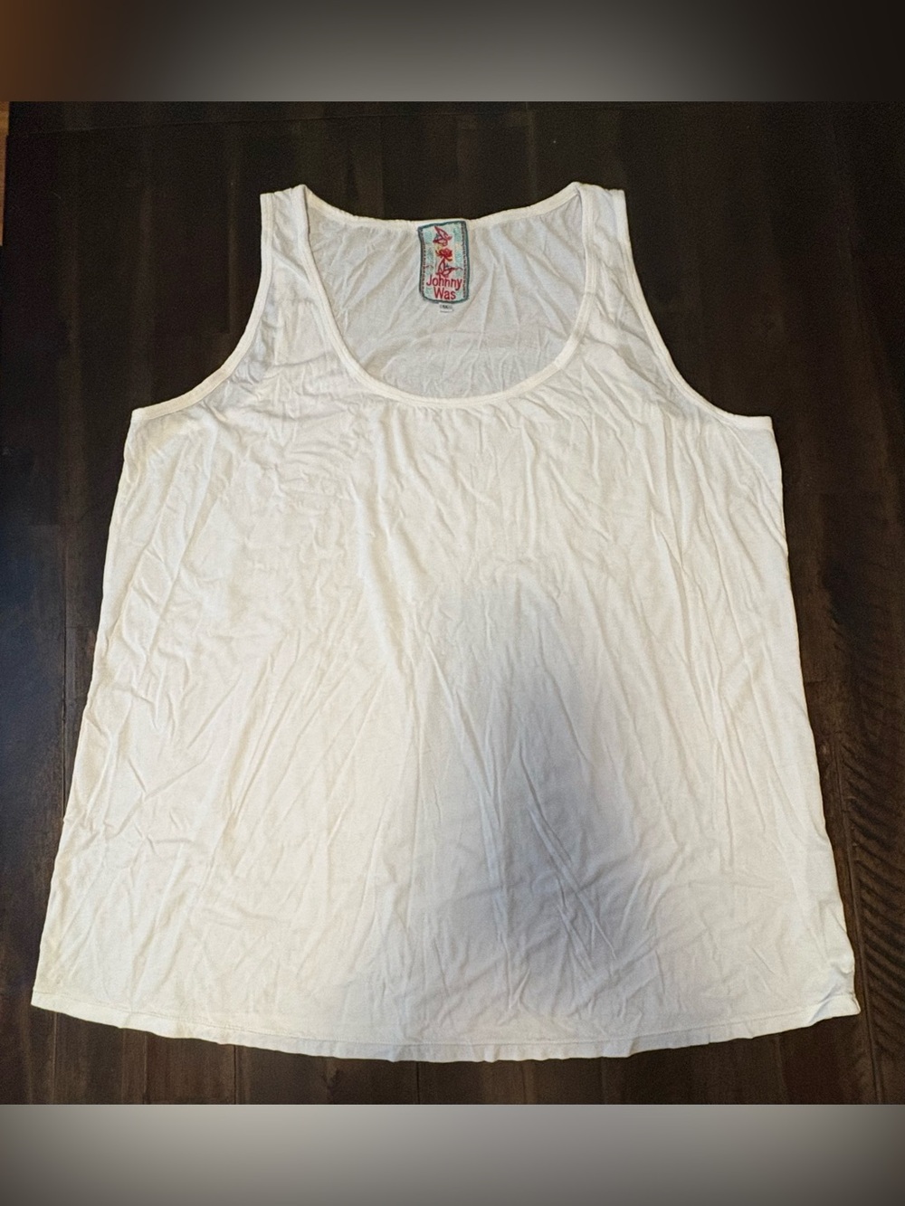Johnny Was White Cotton Scoop Neck Tank, Plus Size — Size 1X (EUC)